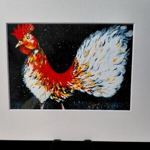 NWT- Rooster Art Print By Jack E. Stiddard 5x7 Photo/8x10 Mat